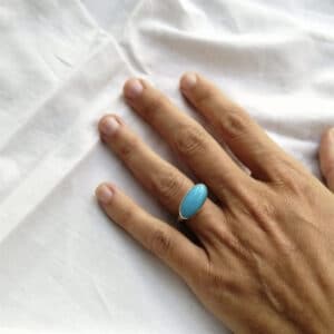 Anillo Turquesa Ovalada Grande