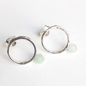 Pendientes Aro Hammer Amazonita Remachada