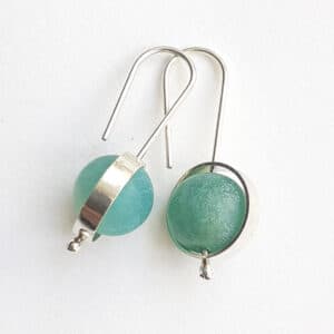 Pendientes Saturno Agata verde