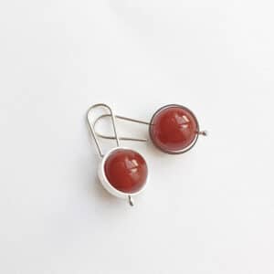 Pendientes Saturno Agata roja
